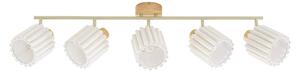 Lampa Sufitowa Lindby, Shiloh, ściemnialny, drewniany, salon, tkanina | tekstylia, nowoczesny