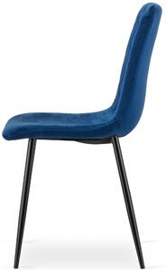 Granatowe metalowe krzesło pikowane - Saba 4X