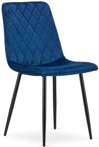 Granatowe metalowe krzesło pikowane - Saba 4X