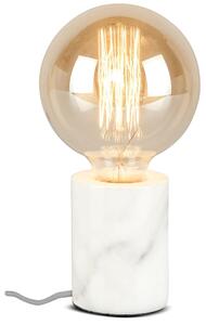LAMPA STOŁOWA ATHENS, OPRAWKA CYLINDROWA MARMUR/ 7,5X10CM, BIAŁA