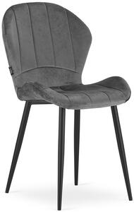 Ciemnoszare krzesło metalowe tapicerowane do jadalni - Edi 3X