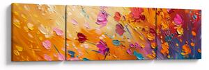 Obraz - Malowanie kolorowych kwiatów (170x50 cm)