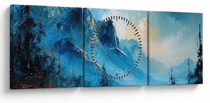 Obraz - Malowanie gór (z zegarem) (90x30 cm)