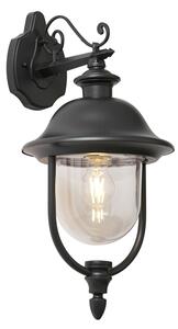 Klasyczna zewnętrzna lampa ścienna czarna z tworzywa sztucznego IP44 - Genoa