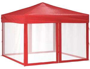 Składany namiot imprezowy ze ściankami, czerwony, 3x3 m