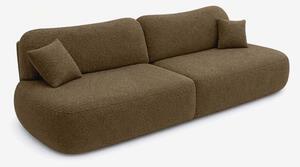 Sofa AVERIO Rozkładana Dwuosobowa Brązowa Boucle Nowoczesna