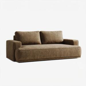 Sofa z Funkcją Spania CAMELIA Brązowa Boucle Nowoczesna