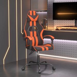 Obrotowy fotel gamingowy, czarno-pomarańczowy, sztuczna skóra
