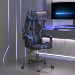 Fotel gamingowy, obrotowy, czarno-niebieski, sztuczna skóra