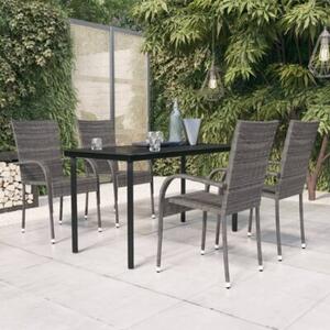 Zestaw Mebli Ogrodowych Komplet Jadalniany 5-Częściowy Rattan Na Taras Balkon Ogród