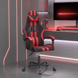 Obrotowy fotel gamingowy, czarno-czerwony, sztuczna skóra