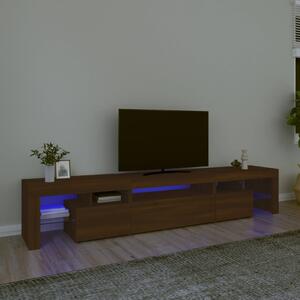 Szafka pod TV z oświetleniem LED, brązowy dąb, 215x36,5x40 cm
