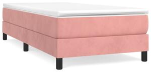Łóżko kontynentalne, różowa, 100x200 cm, tapicerowana aksamitem