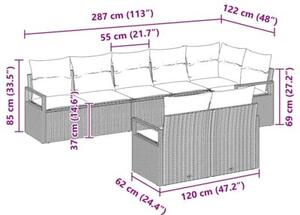 Zestaw Mebli Ogrodowych Komplet Wypoczynkowy 8-Częściowy Brązowy Rattan Na Taras Balkon Ogród