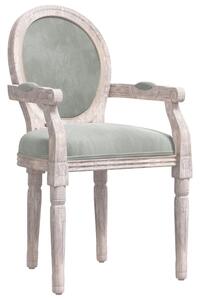 Krzesło stołowe, jasnoszare, 54x56x96,5 cm, obite aksamitem