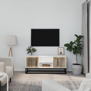 Szafka pod TV, biała, 105x30x45 cm, materiał drewnopochodny