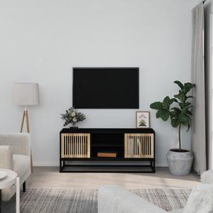 Szafka pod TV, czarna, 105x30x45 cm, materiał drewnopochodny