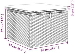 Zestaw Mebli Ogrodowych Komplet Jadalniany Z Poduszkami 2-Częściowy Czarny Rattan Na Taras Balkon Ogród