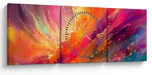 Obraz - Dynamiczna abstrakcja (z zegarem) (90x30 cm)
