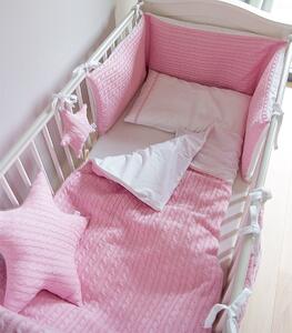 Komplet pościeli Malmo Pink - poszewka 100x135, 40x60 + ochraniacz