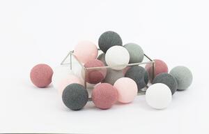 Lampki dla dzieci kule Cotton Balls Dusty Pink - różne rozmiary