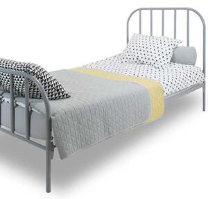 Łóżko Metalowe do pokoju dziecka Scandi Szare 90x200 cm