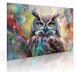 Obraz na szkle - Malowanie sowy (70x50 cm)