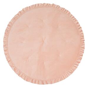 Mata welwetowa z falbanką Peach fuzz