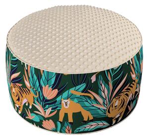 Okrągła pufa dwukolorowa do pokoju dziecka Jungle