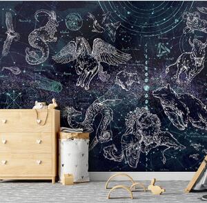 Tapeta Malumi NOCNE NIEBO - Znaki Zodiaku do pokoju dziecka