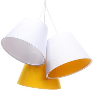 Lampka wisząca do pokoju dziecka potrójna Biało Żółta Sandra