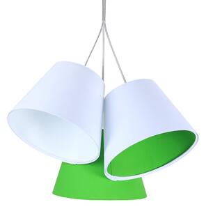 Lampka wisząca do pokoju dziecka potrójna Biało Zielona Sandra