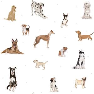 Tapeta do pokoju dla dziecka Dogs are The Best White