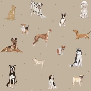 Tapeta do pokoju dla dziecka Dogs are The Best – Beige