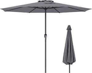 KOMFOTTEU 260/360 cm parasol z korbk, parasol tarasowy z wentylowan czasz, parasol ogrodowy z 8 rozpórkami, parasol rynkowy na pla, do ogrodu, na basen