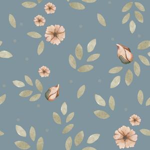 Tapeta do pokoju dla dziecka Little boho flowers blue