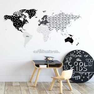 Naklejka do pokoju dziecka Mapa Świata Dk331