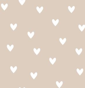 Tapeta do pokoju dla dziecka SIMPLE Hearts Beige