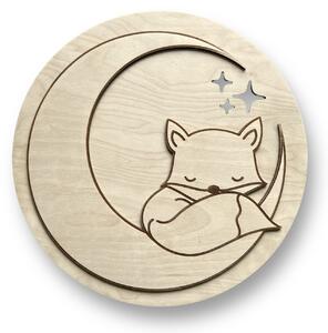 Drewniana lampka nocna „Moonlight Fox” – urocza dekoracja do pokoju dziecka