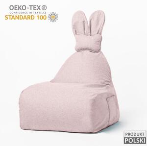 Pufa siedzisko z oparciem do pokoju dziecka Bunny Soft - Różowa