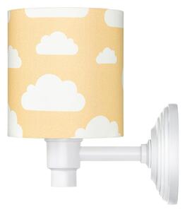 Kinkiet musztardowy do pokoju dziecka w chmurki mustard clouds