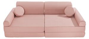 Sofa modułowa dziecięca Velvet Premium Różowa