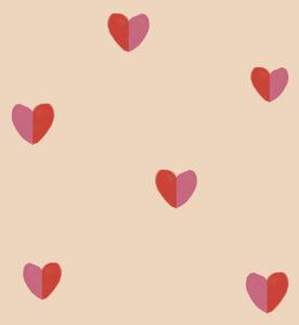 Tapeta do pokoju dla dziecka Hearts Draw Two Colours
