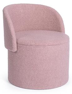 Szaroróżowy puf z materiału bouclé Anthea – Yes Everyday