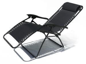 Relaksacyjny fotel plażowy, ogrodowy Regina, czarny