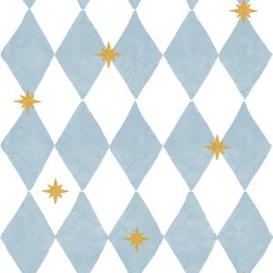 Tapeta do pokoju dla dziecka French diamonds with stars