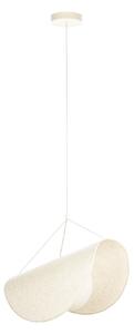Lampa Wisząca Lucande, Tamani, ściemnialny, beżowy, salon, tkanina | tekstylia, design