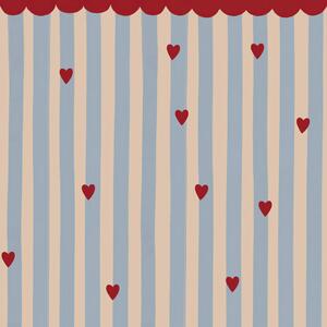 Tapeta do pokoju dla dziecka French hearts stripes