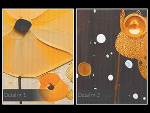 Pomarańczowy hibiskus - nowoczesny obraz na płótnie - 120x80 cm