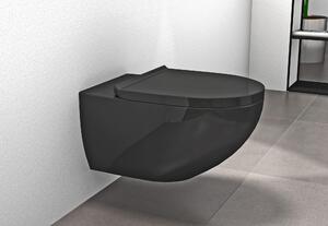 Toaleta wisząca bezkołnierzowa E-9030 - deska wolnoopadająca - biały połysk